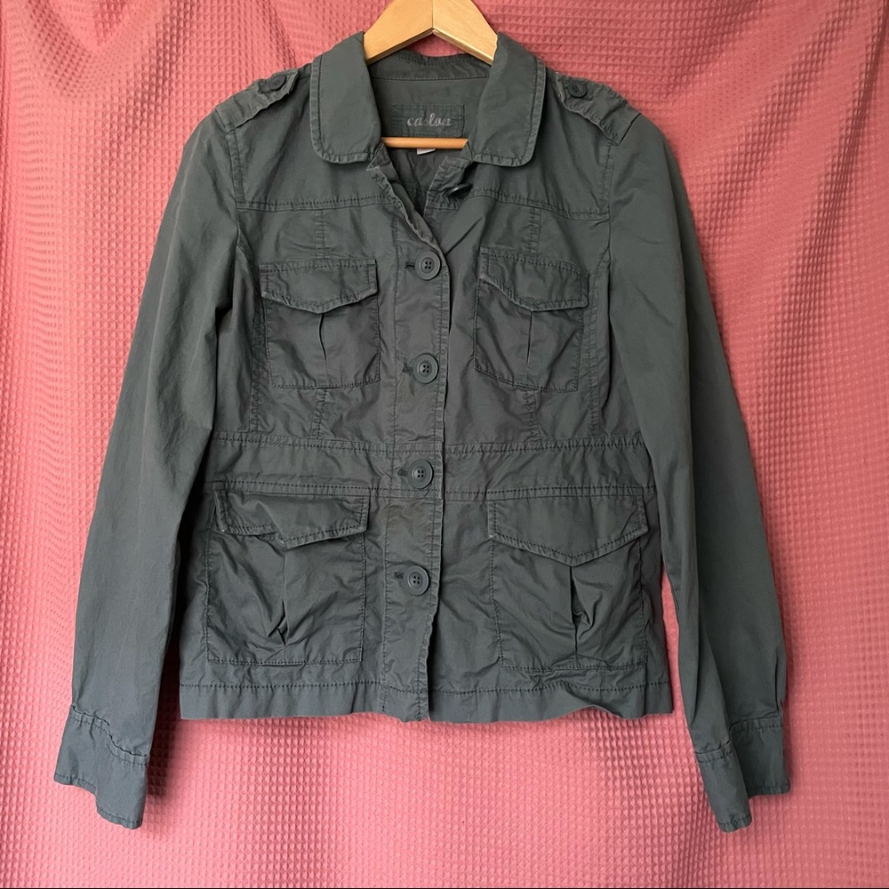 ♻️ Caslon Casual Lightweight Utility Jacket Faded Turquoise Sz M